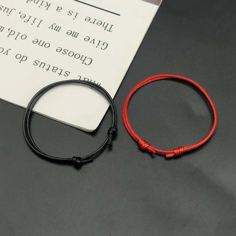 2 PCS/Set New Fashion Couple Bracelets BlacK White Rope Stars Bracelet for Women and Men Paired Bracelets Gifts for Lovers - Ladyglow