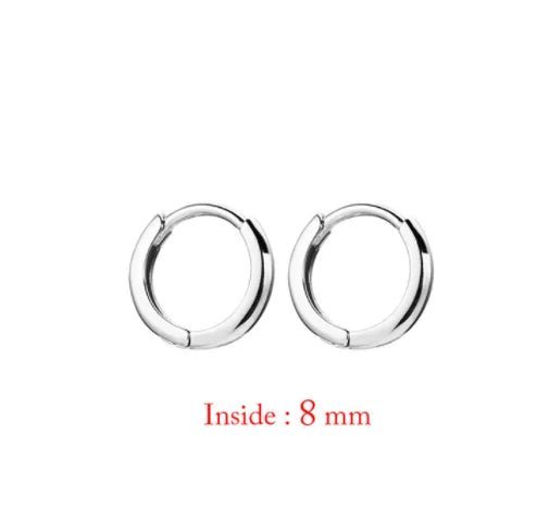 2PC Stainless Steel Little Huggies Hoop Earrings For Women Tiny Crystal Zirconia Pendant Cartilage Earrings Piercing Jewelry - Ladyglow