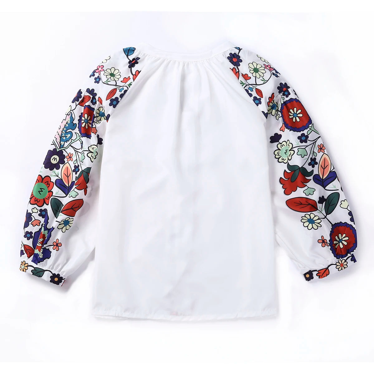 Women Clothes Long Sleeve Shirt Flower V-Neck Casual Loose Top Ladies Blouse Tee