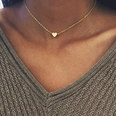 New Double Layer Necklace For Women Imitation Pearl Crystal Heart Pendant Chokers Necklaces Girls Gift Bohemia Cheap Jewelry - Ladyglow