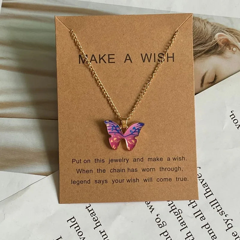 Fashion Women Necklace Korea Style New Butterfly Pendant Necklace Gift For Girl  Cute Lovely Neck Jewelry Wholesale Dropshipping - Ladyglow