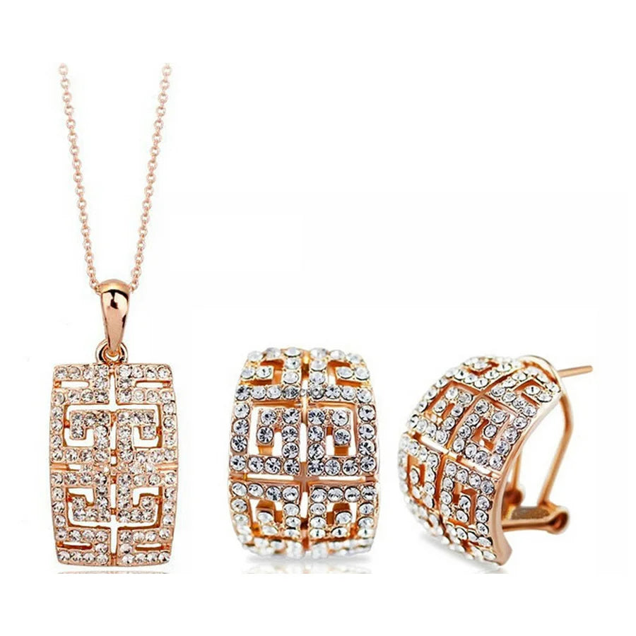 New Design gold-color Austria Crystal Jewelry Set For Women