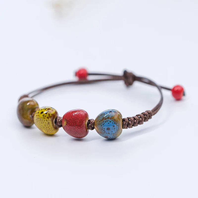 Love stone women's ceramic bracelet Female hand-woven couple small wholesale jewelry #5347 - Ladyglow