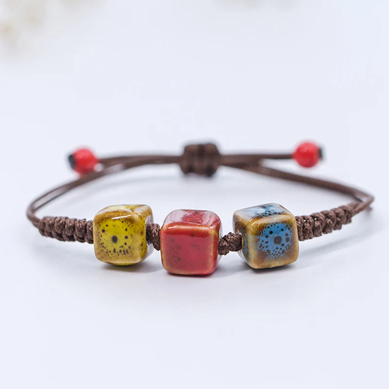 Love stone women's ceramic bracelet Female hand-woven couple small wholesale jewelry #5347 - Ladyglow