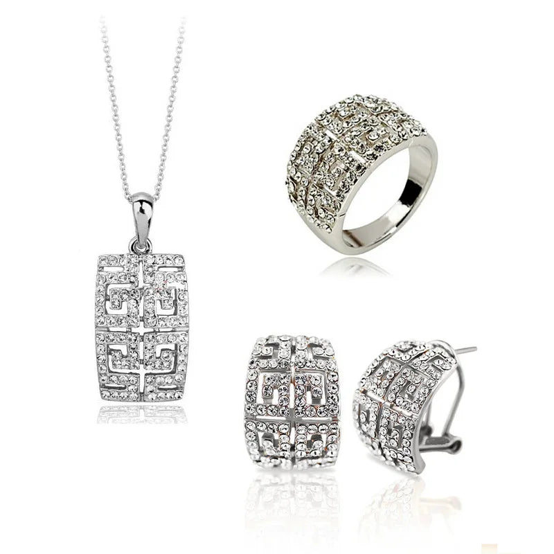 New Design gold-color Austria Crystal Jewelry Set For Women