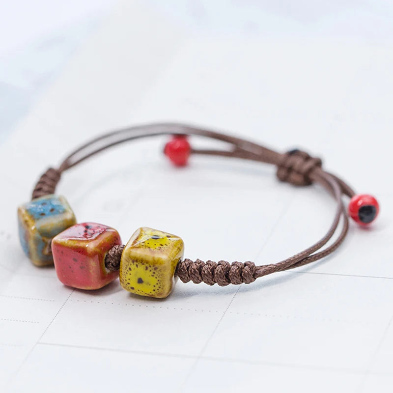 Love stone women's ceramic bracelet Female hand-woven couple small wholesale jewelry #5347 - Ladyglow