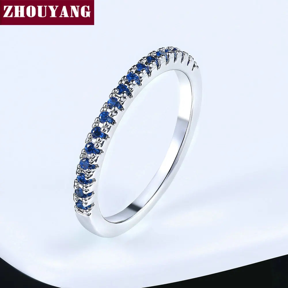 Dainty Wedding Ring For Women Man Concise Classical Multicolor Mini Zircon Rose Gold Color Fashion Jewelry R132 R133 ZHOUYANG - Ladyglow