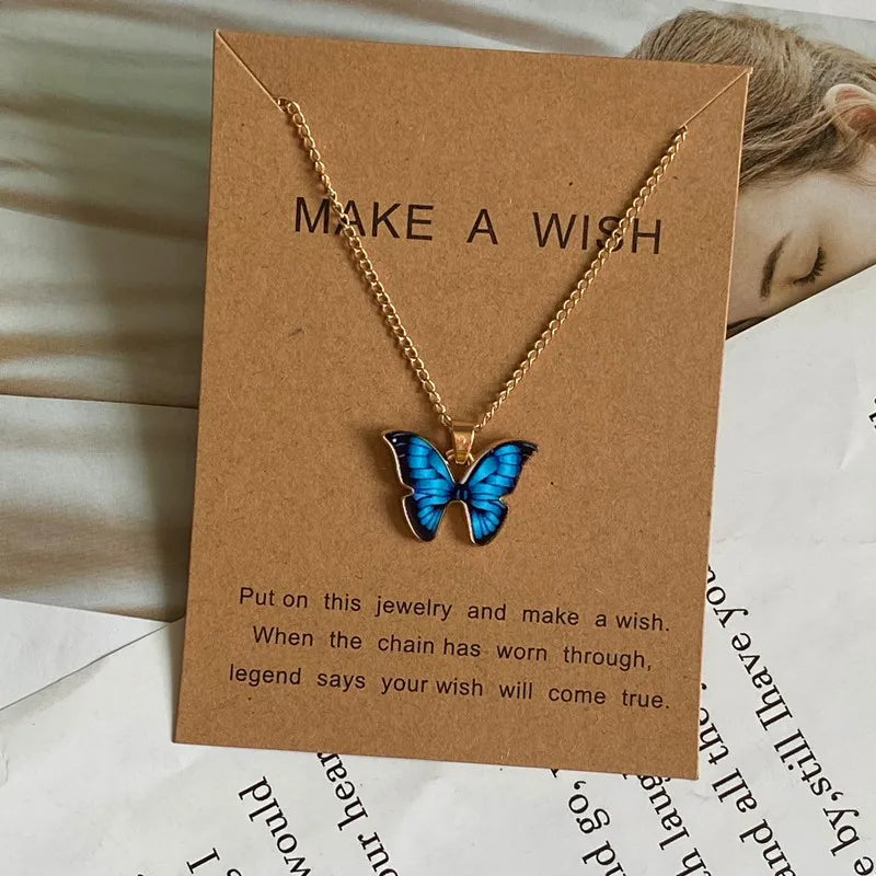 Fashion Women Necklace Korea Style New Butterfly Pendant Necklace Gift For Girl  Cute Lovely Neck Jewelry Wholesale Dropshipping - Ladyglow