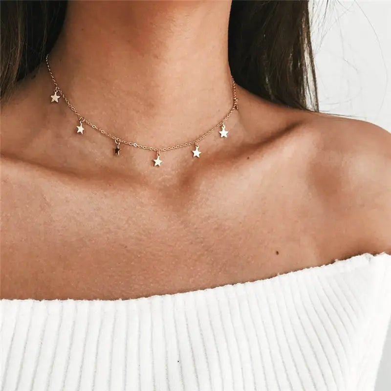 New Double Layer Necklace For Women Imitation Pearl Crystal Heart Pendant Chokers Necklaces Girls Gift Bohemia Cheap Jewelry - Ladyglow