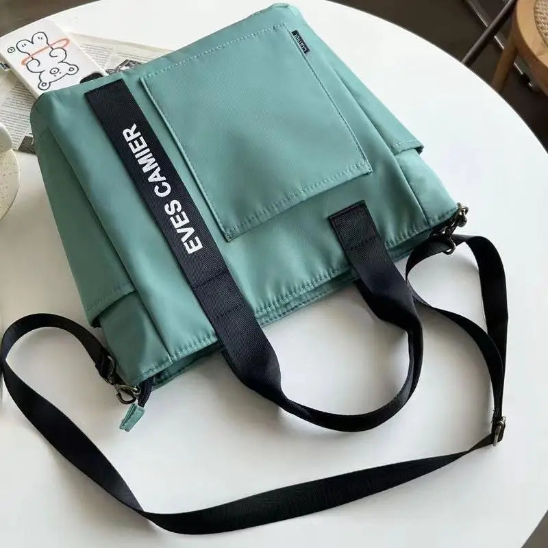 Casual Tote Large Capacity Shoulder Bag Nylon Waterproof Canvas Handbag Simple Fashion Messenger Bags