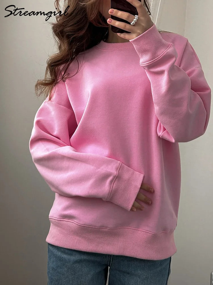 Cotton Basic Sweatshirt Women - Ladyglow