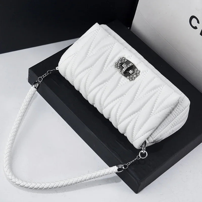 Luxury Purses And Handbags Rhinestone Chain Flap Crossbody Small Square Bag