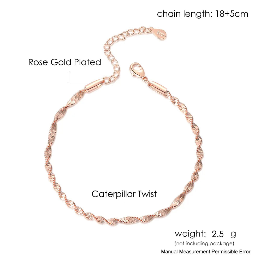 ZHOUYANG Bracelet For Women Smooth Exquisite Trendy Spiral Wave Twisted Grain Rose Gold Color Fashion Jewelry Gift KBH064 - Ladyglow