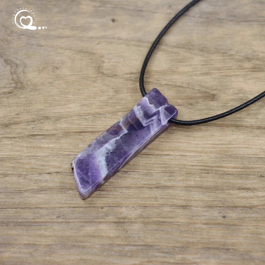 Healing Reiki Raw Stone Slice Point Pendants Necklace,Natural Gmes Rose Quartzs Citrines Tiger eye Agates Women Jewelry,QC3013 - Ladyglow