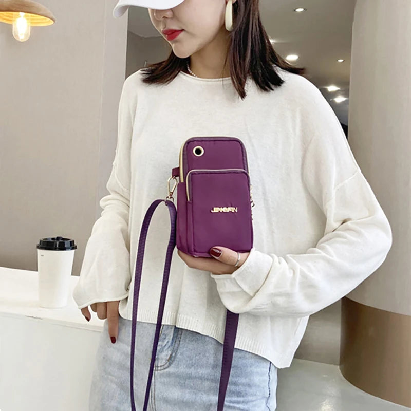 Buylor New Mobile Phone Crossbody Bags for Women Fashion Women Shoulder Bag Cell Phone Pouch With Headphone Plug 3 Layer Wallet - Ladyglow