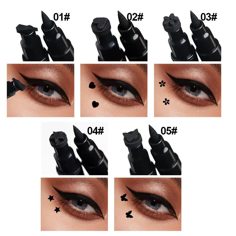 Liquid Eyeliner Stamp Marker Pen Waterproof Long Lasting Double-ended Cosmetic Makeup Eye Liner - Ladyglow