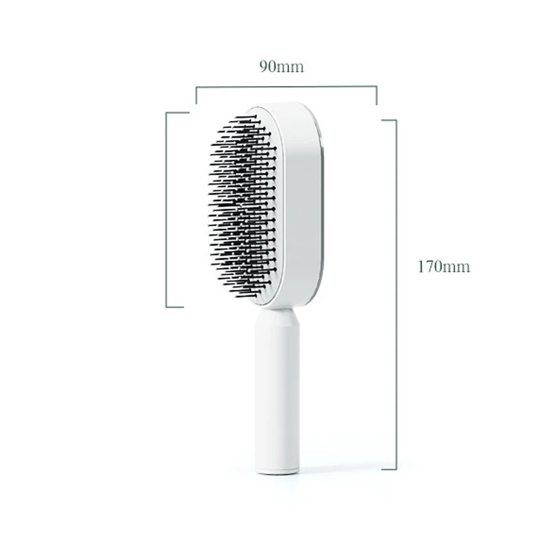 Self Cleaning Hair Brush for Women One-key Cleaning Hair Loss Airbag Massage Scalp Comb Anti-Static Hairbrush