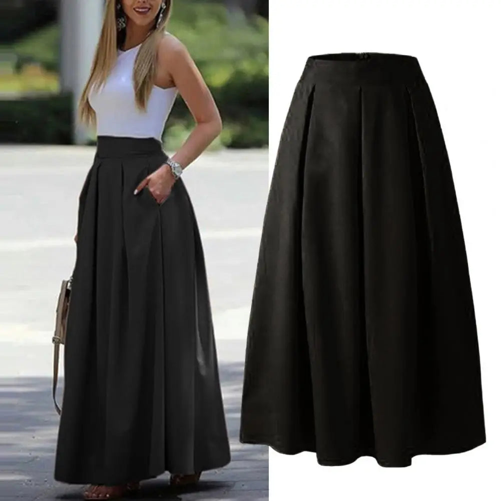 Women Skirt Breathable Skirt Ankle Length Dress-up Long Spring Skirt