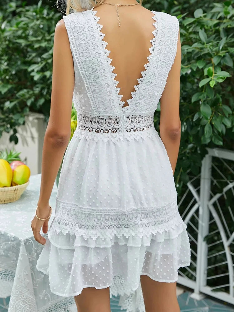 Vintage White Lace Dress - Ladyglow