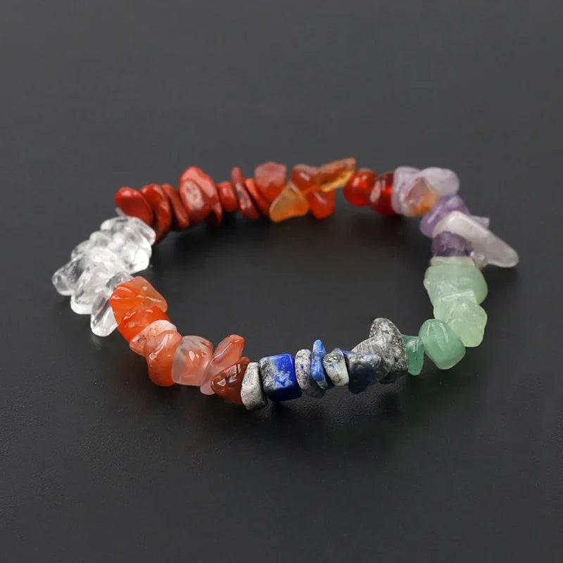 Natural Crystal Gemstone Irregular Energy Stone Bracelet Beads Chips Jewelry Amethys Aquamarine Rose Quartz Bracelets for Women - Ladyglow