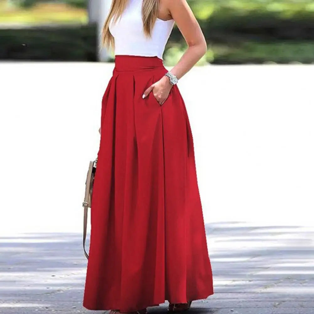 Women Skirt Breathable Skirt Ankle Length Dress-up Long Spring Skirt