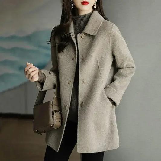 Woolen Coat Women Jacket Windbreakers Overcoat Loose Fashion Office - Ladyglow