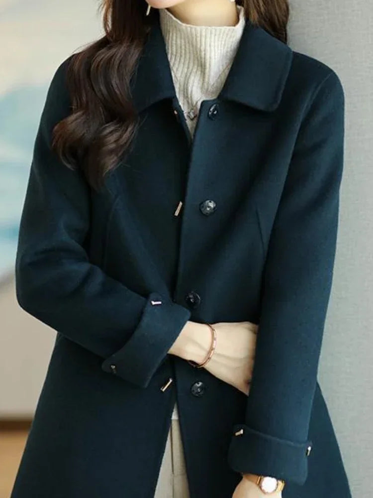 Woolen Coat Women Jacket Windbreakers Overcoat Loose Fashion Office - Ladyglow