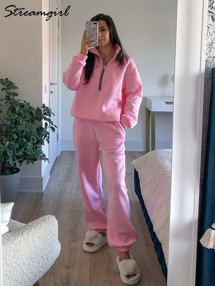 Thick Warm Women Tracksuit 2 Pieces - Ladyglow