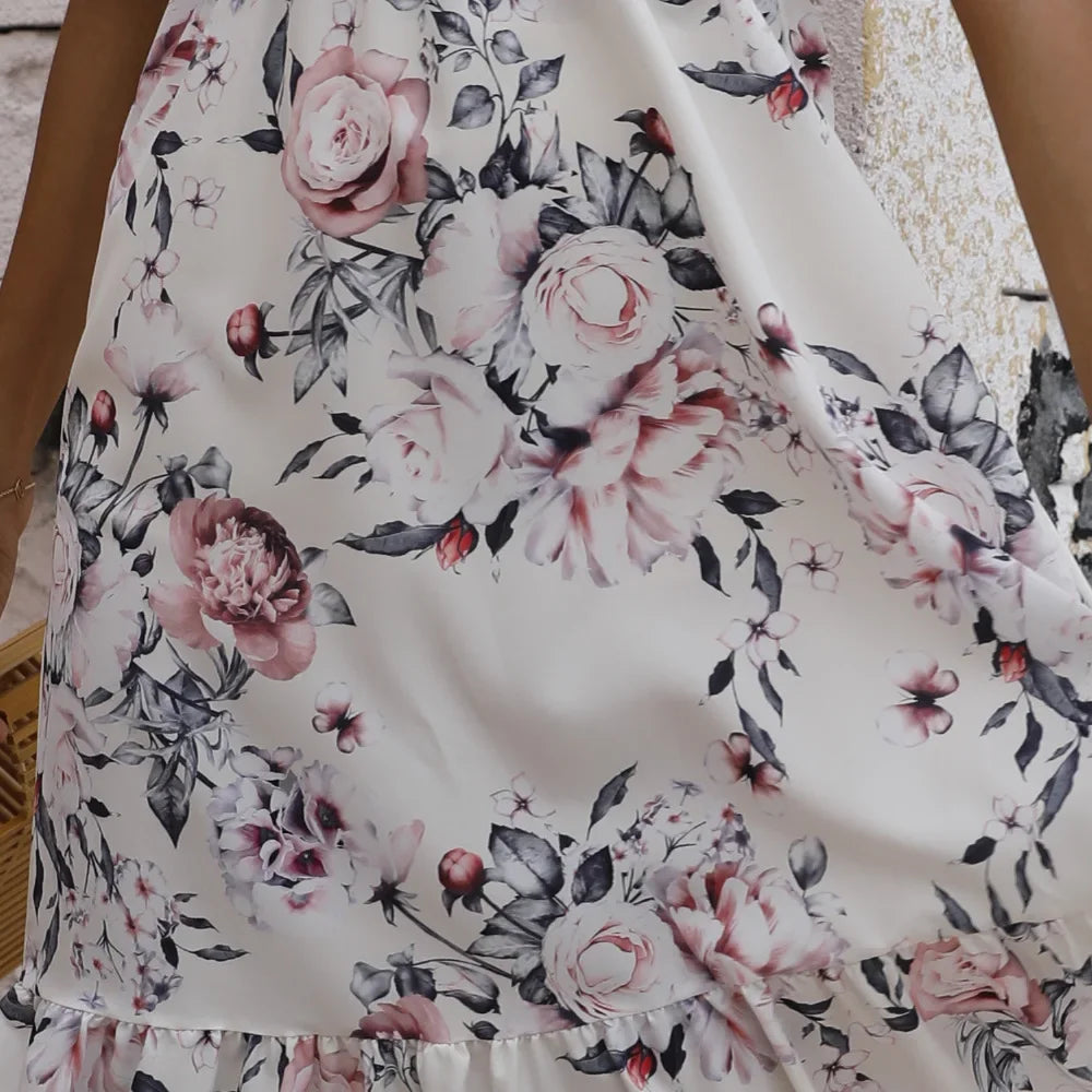 Summer Fashion Women Floral Dress Off Shoulder