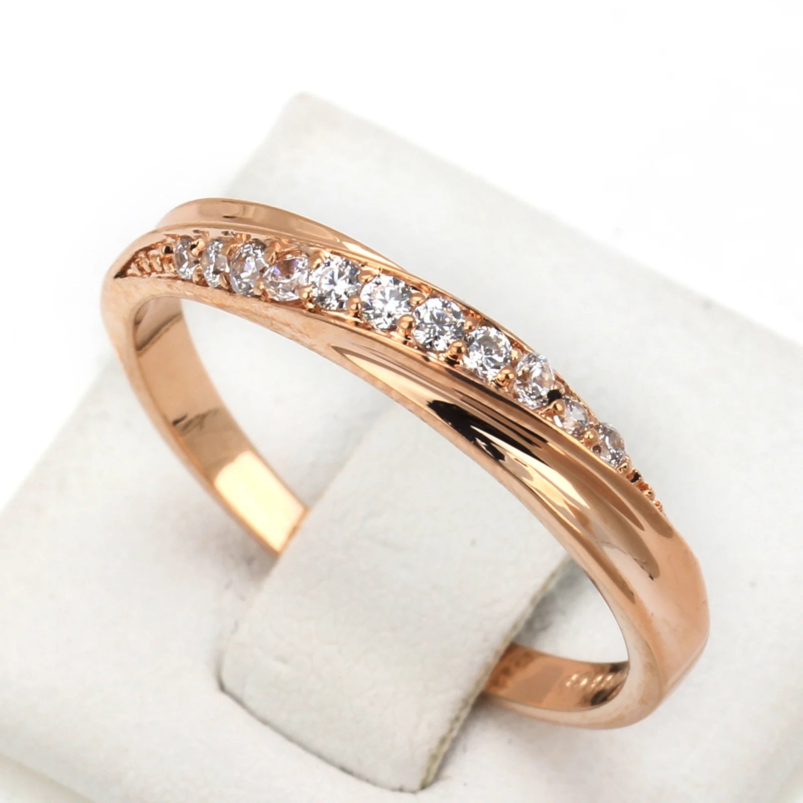 ZHOUYANG Wedding  Ring For Women Lovers Simple Cubic Zirconia Rose Gold Color Fashion Jewelry  ZYR314 ZYR317 - Ladyglow