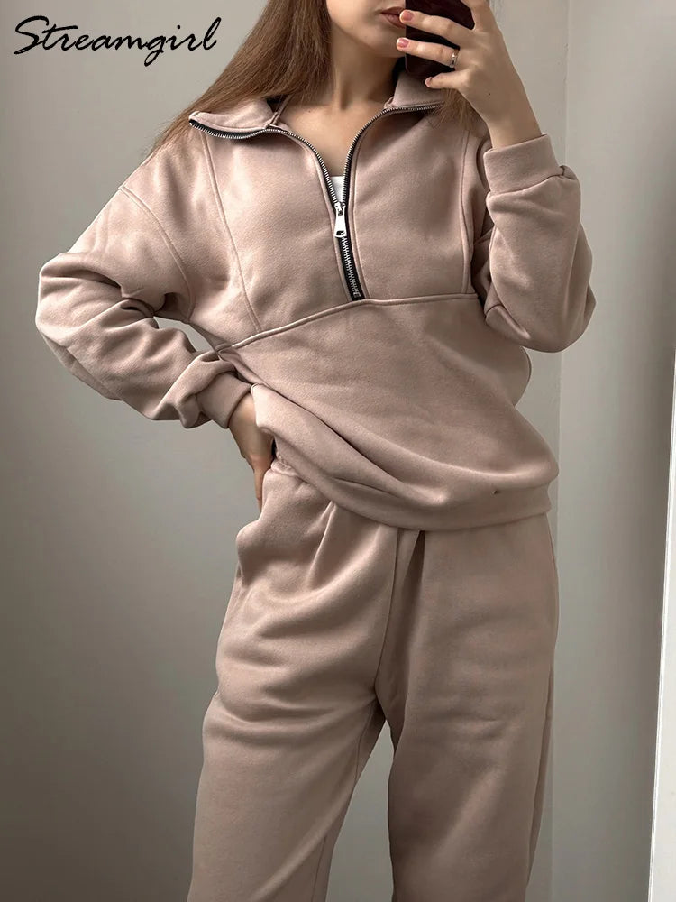 Thick Warm Women Tracksuit 2 Pieces - Ladyglow