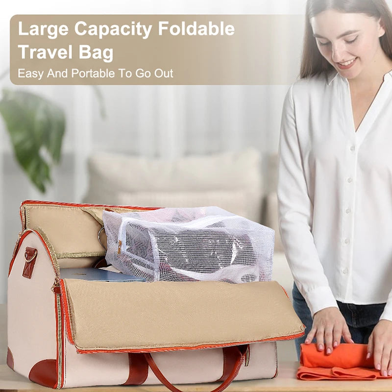 Large PU Folding Suit Storage Bag Luggage - Ladyglow