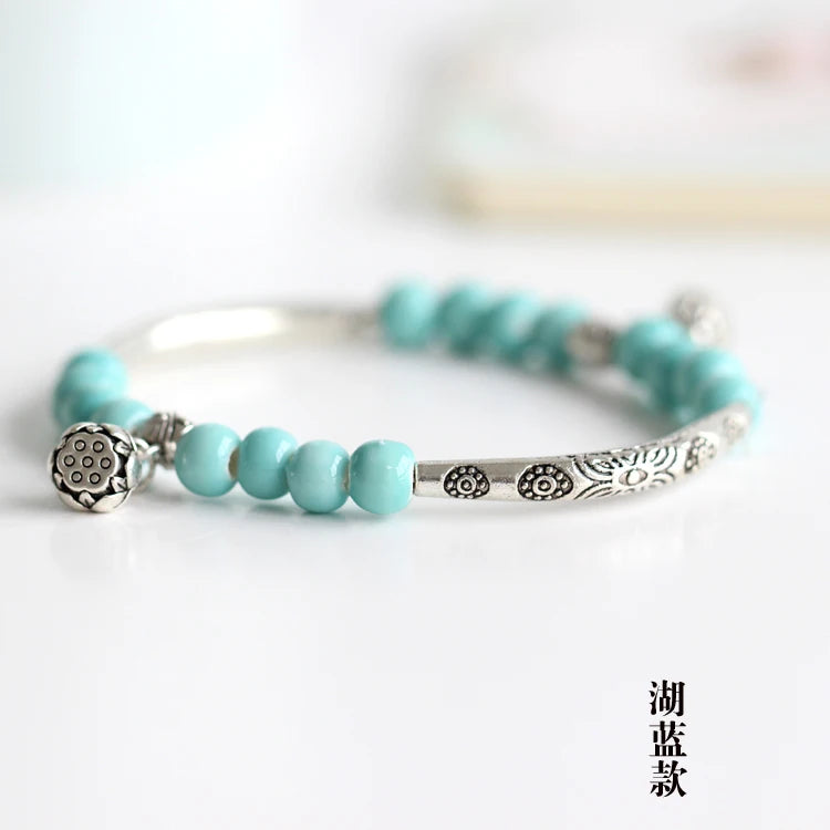 Women's Ceramic hand made DIY Bracelets Artware Retro bracelet for woman girl gift Fashion Jewelery wholesale #1555 - Ladyglow