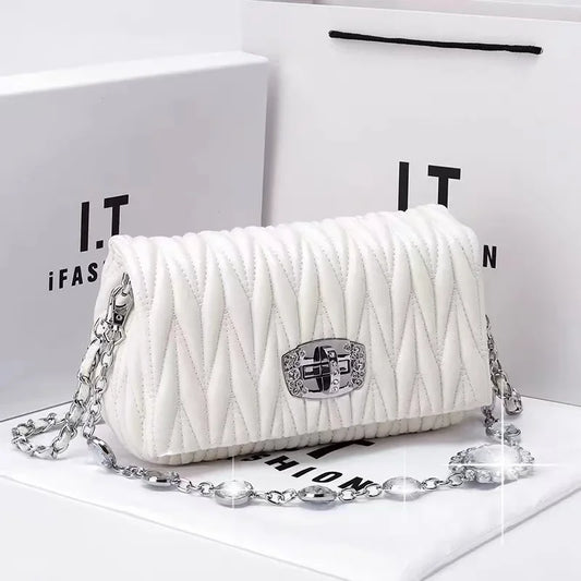 Luxury Purses And Handbags Rhinestone Chain Flap Crossbody Small Square Bag