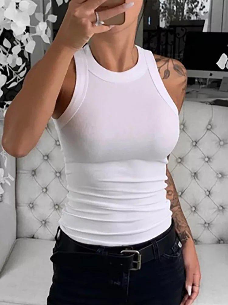 Basic Solid Round Neck Top - Ladyglow