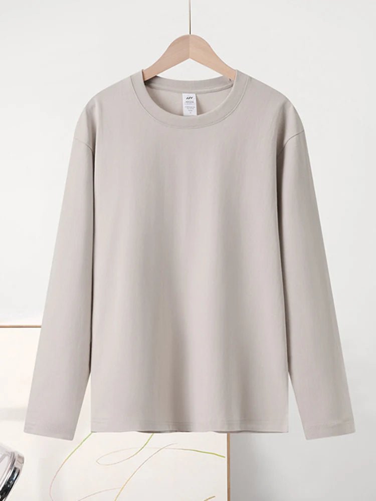 Basic Spring T-shirt Long Sleeve Cotton - Ladyglow