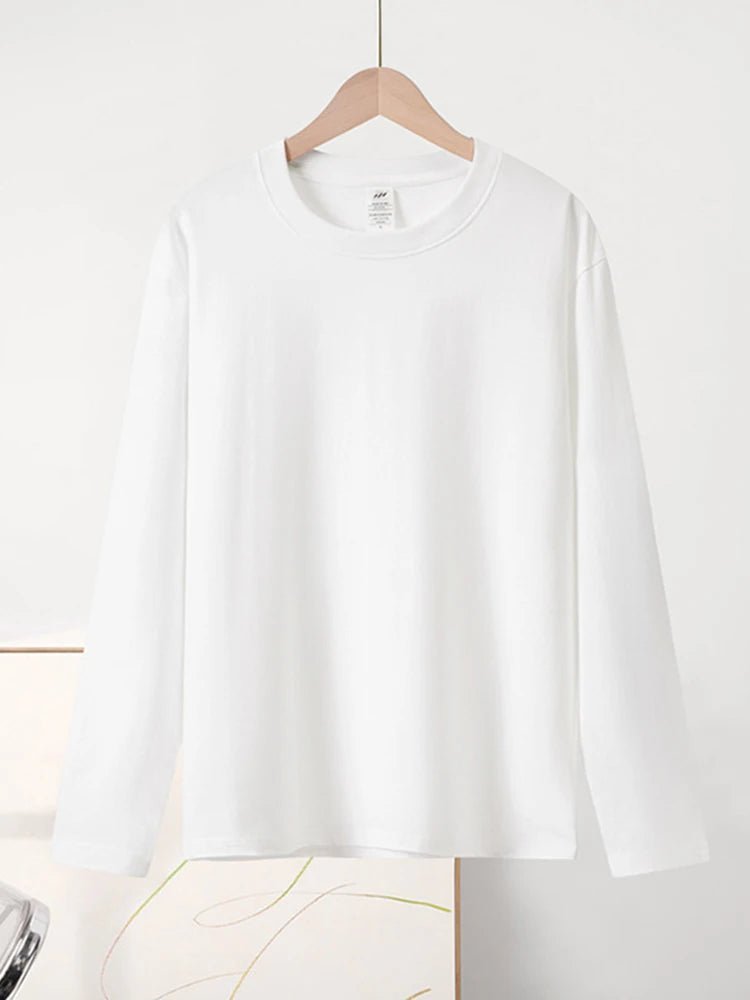 Basic Spring T-shirt Long Sleeve Cotton - Ladyglow