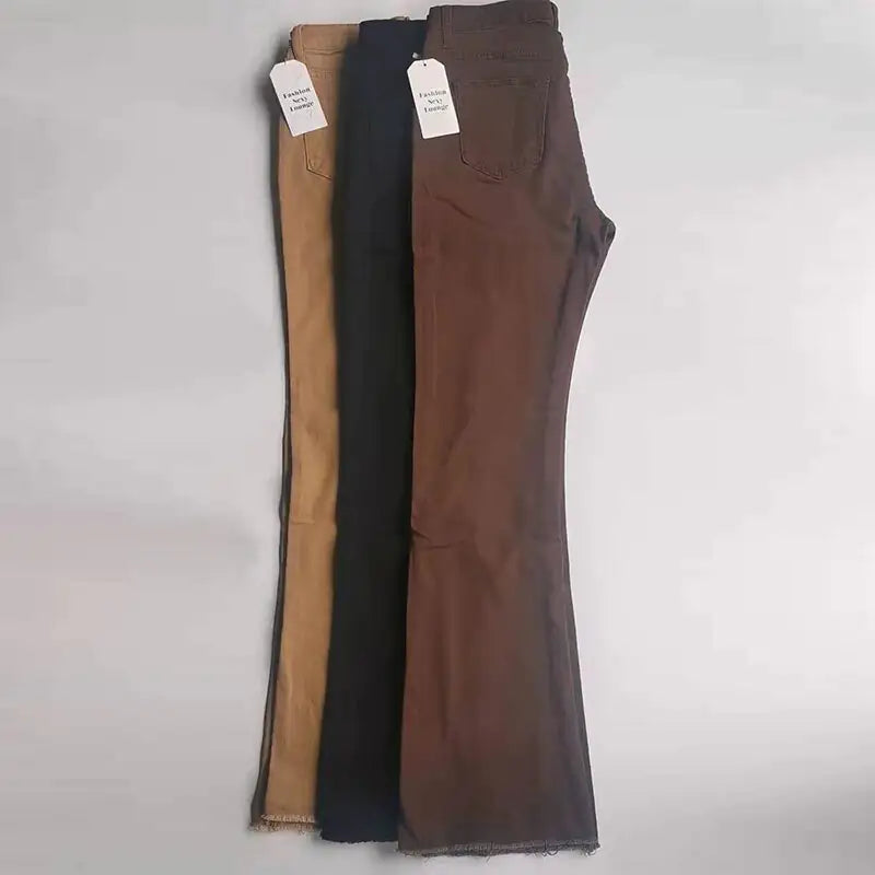 Woman High Waist Flared Jeans  Woman Flexibility For All-Day Wear.