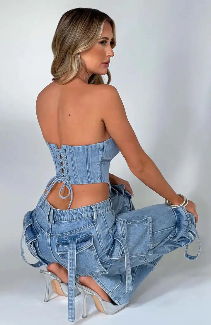 Cargo Denim Jeans Women Fashion