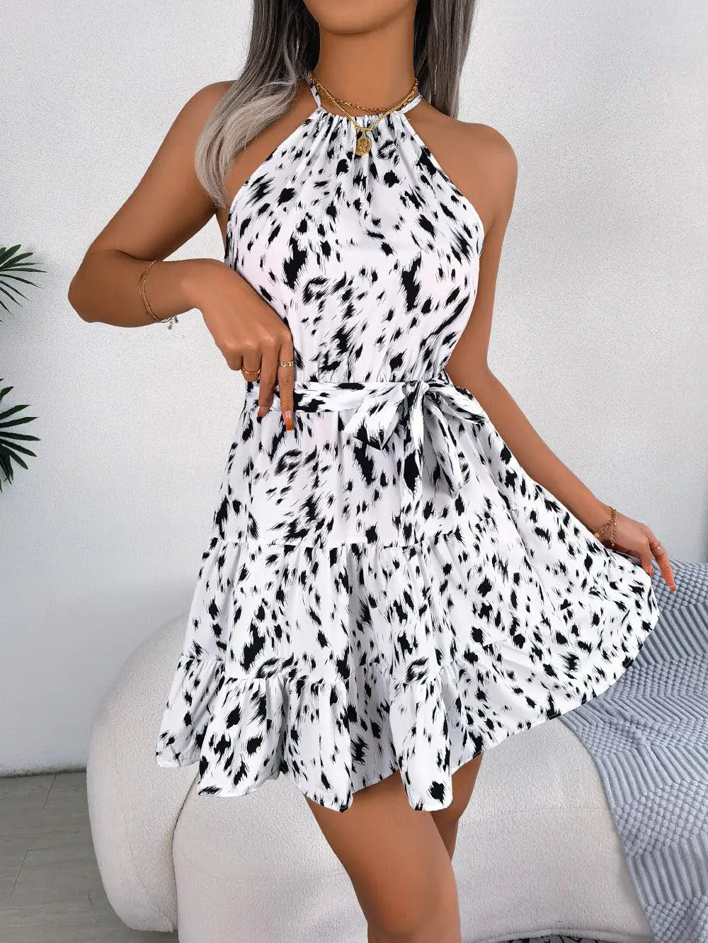 Leopard Print Dress women dress Print Mini Women Fashion